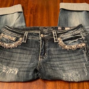 Miss me crop embellishment Jean . Gently worn.